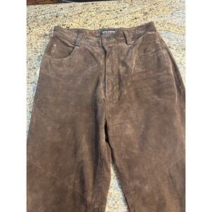 Vintage Wilsons Suede Leather Pants High Waist Western Cowboy Brown Size 10 Y2K